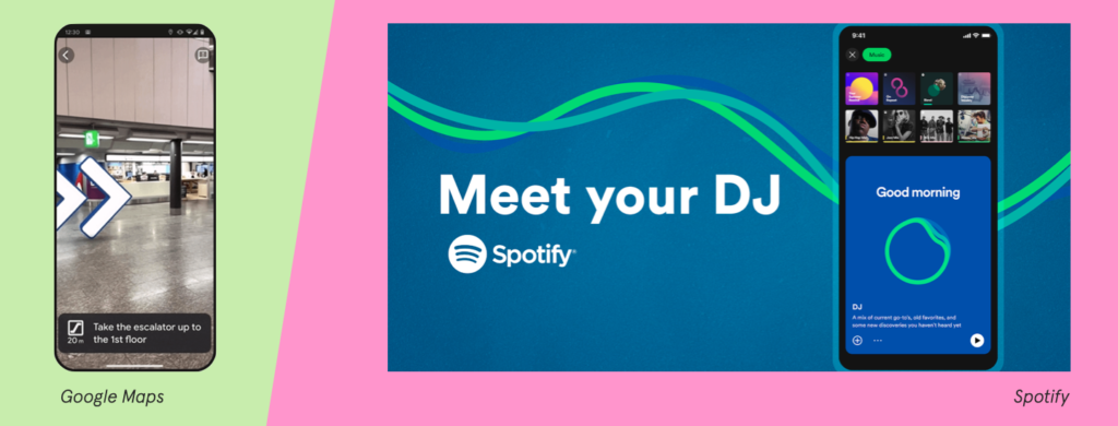 AI in apps - Spotify DJ and Google maps