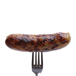 Sausage on a fork